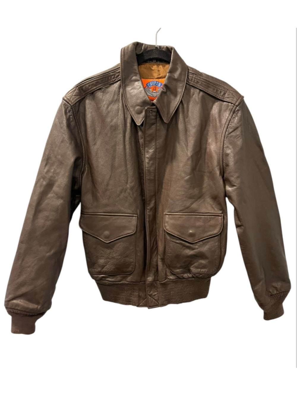 Vintage Cooper A-2 Leather Flight Jacket Size 42R Brown Bomber Aviator USAF USA